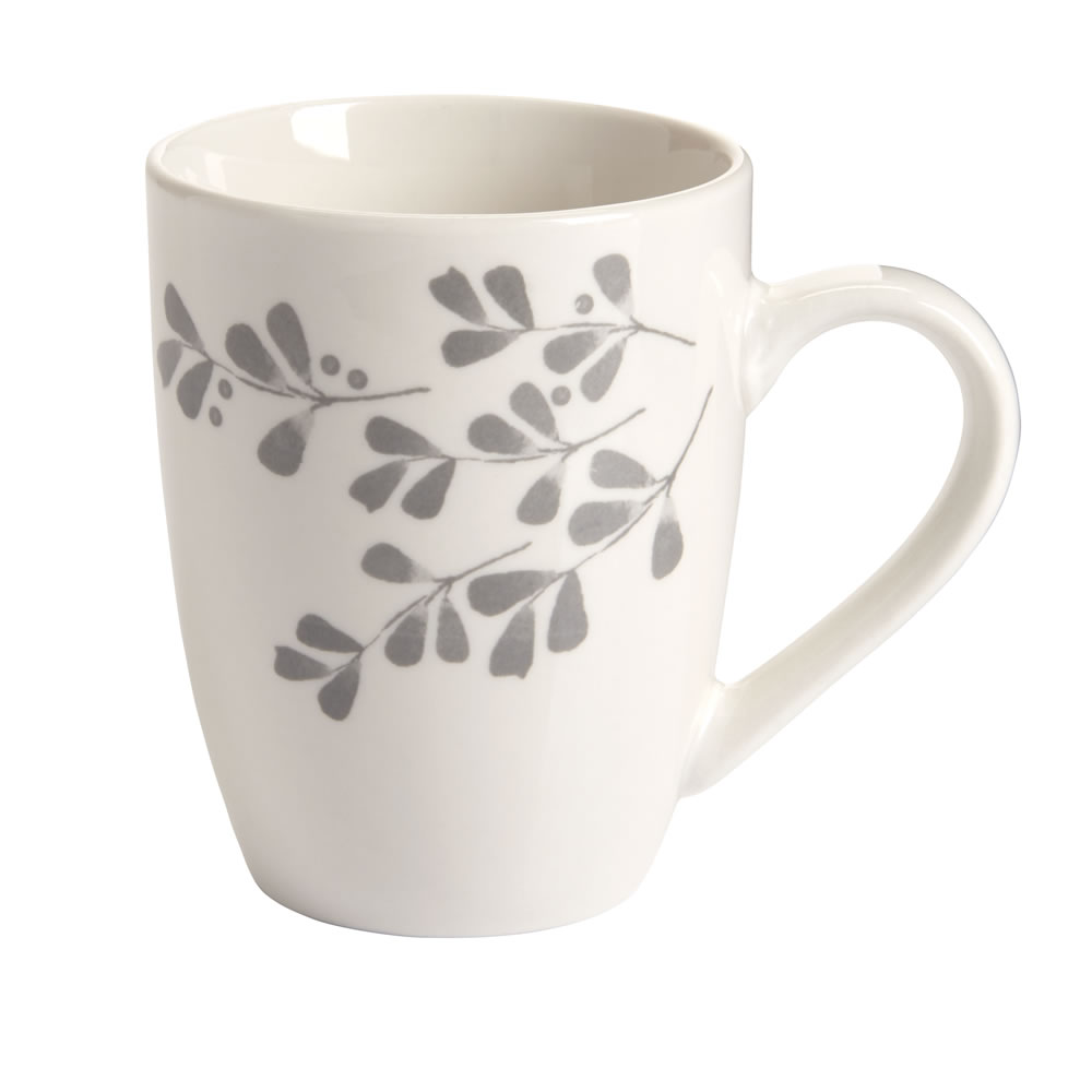 Wilko Grey Floral Mug Image 1