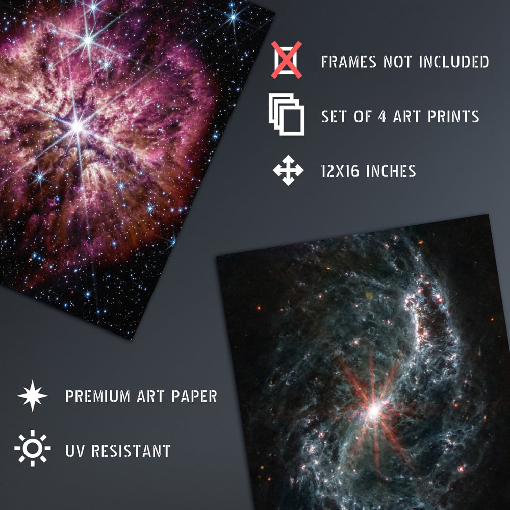 Artery8 NASA James Webb Space Telescope Supernova Wall Art Print 30 x 41cm 4 Pack Image 4