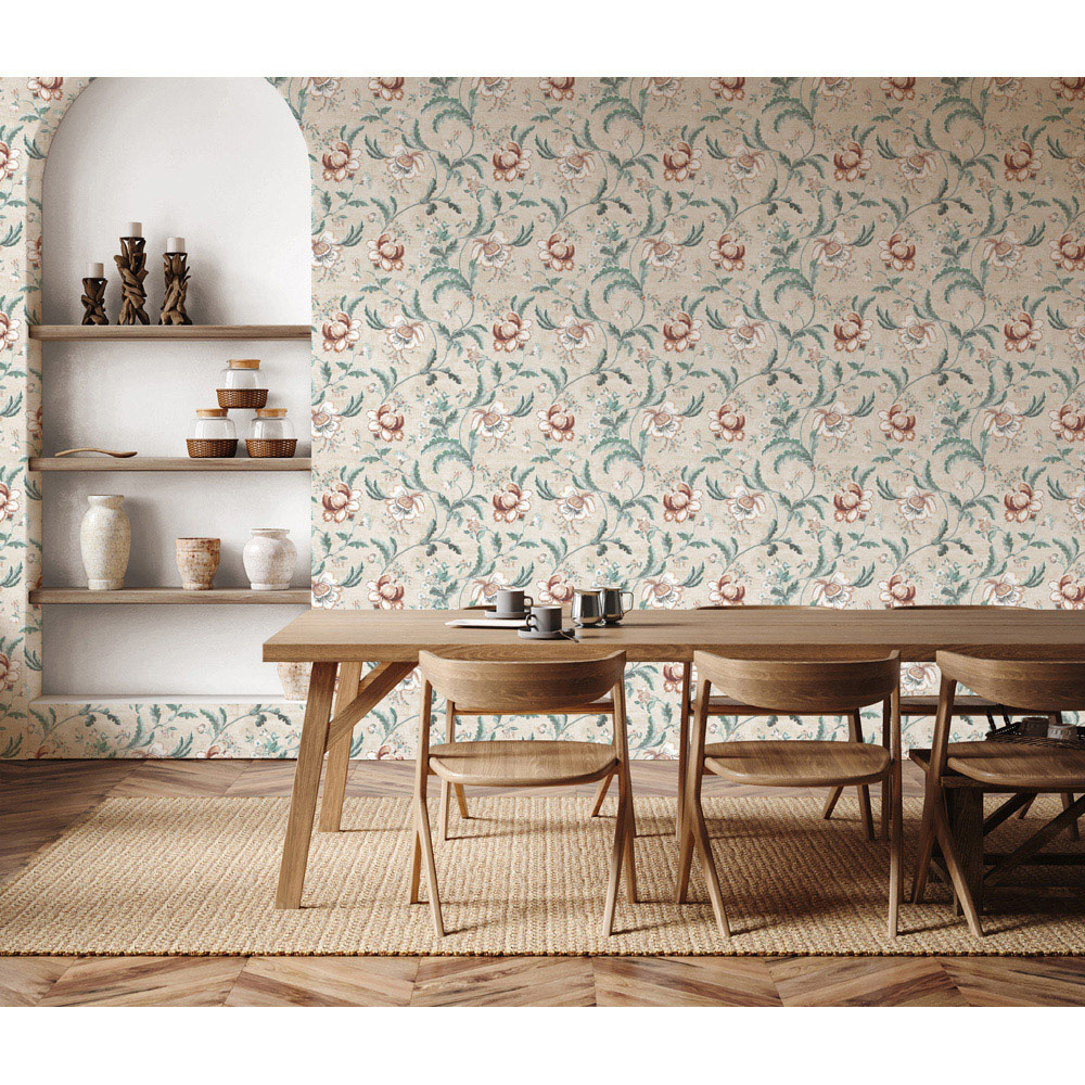 Esselle Home Tapestry Floral Natural and Spice Wallpaper Image 5
