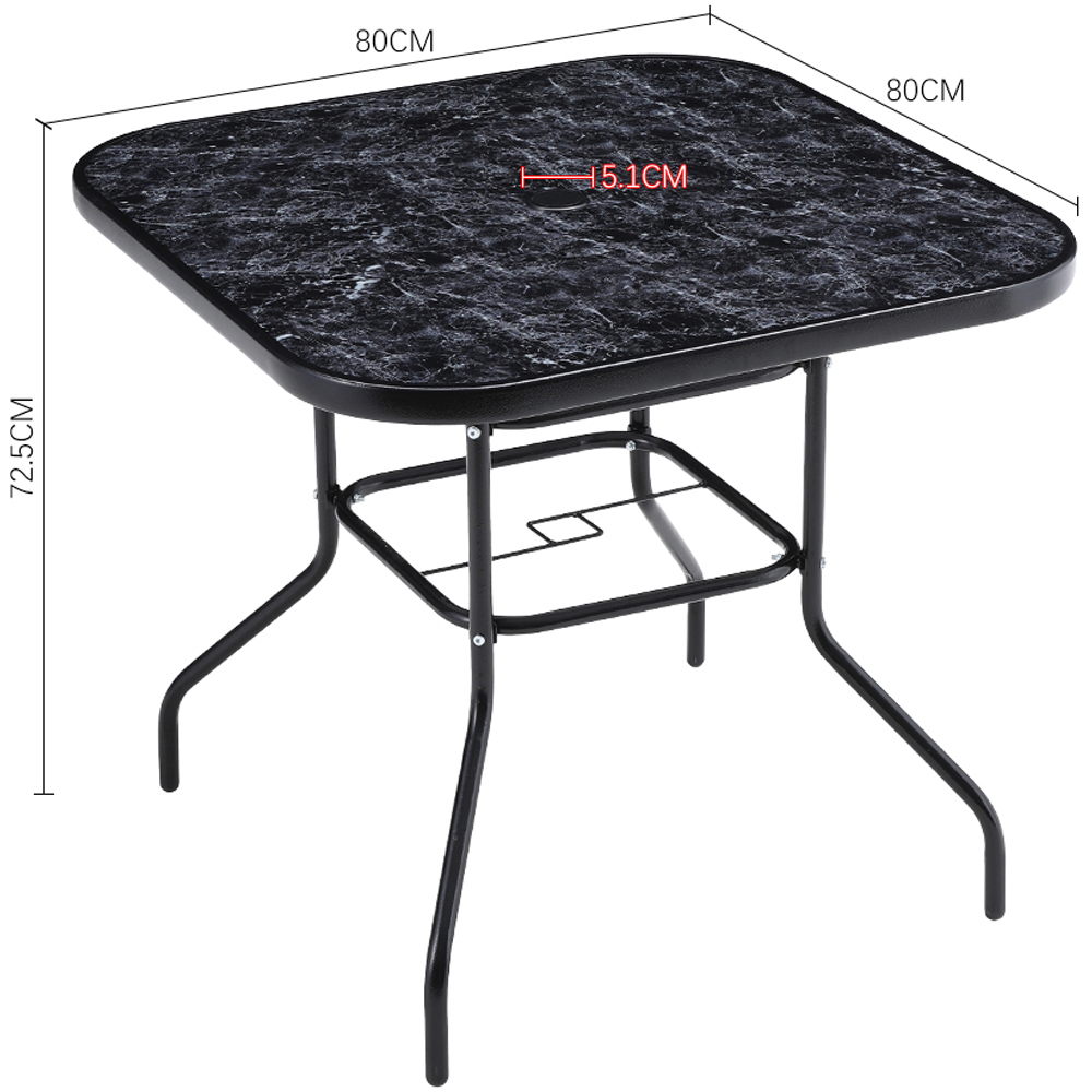 Living and Home Wicker 4 Seater Marble Square Patio Set Image 9