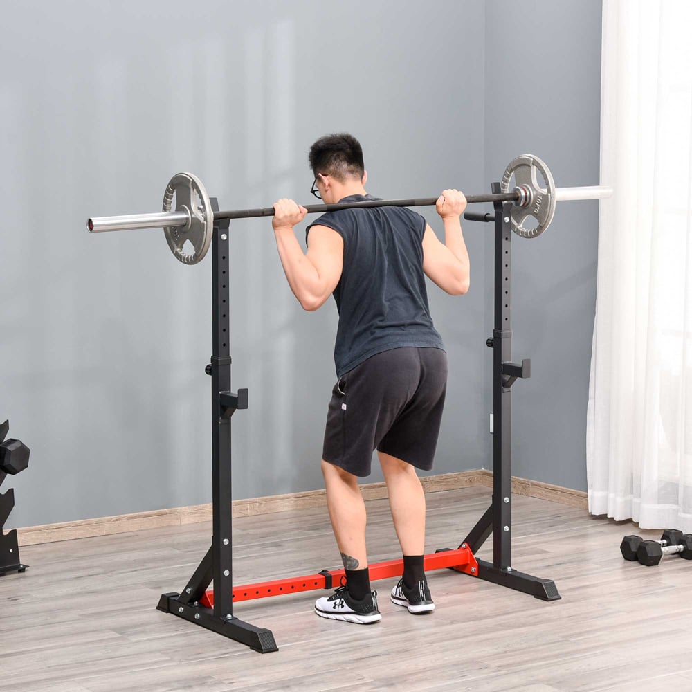 HOMCOM Adjustable Barbell Rack Image 2