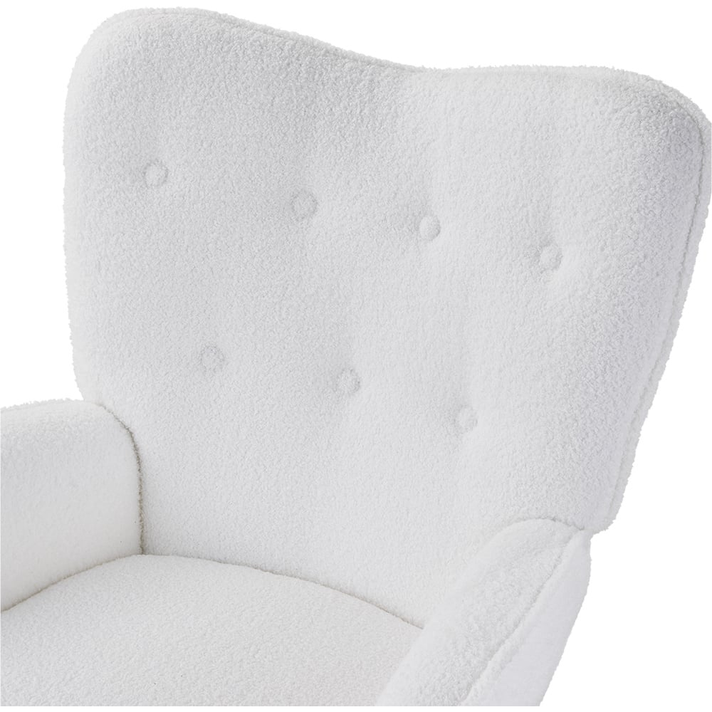 Living and Home White Modern and Elegant Lounge Chair Image 4