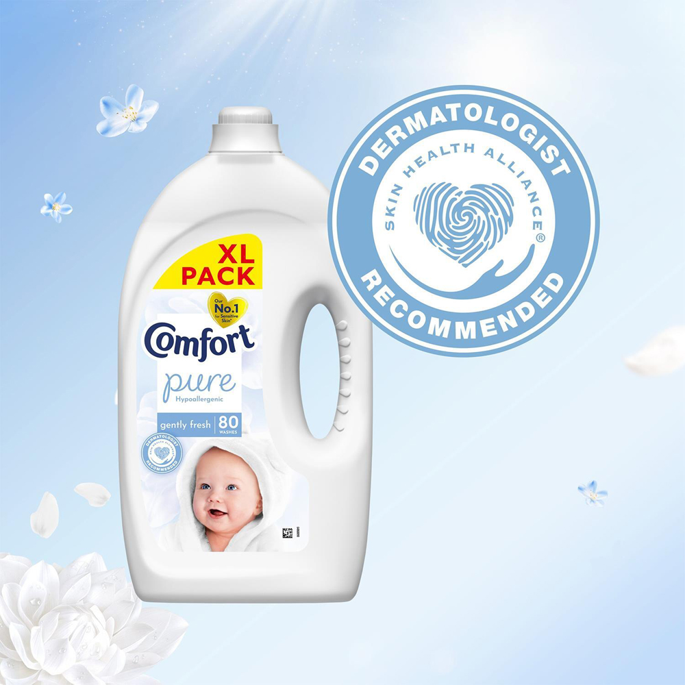 Comfort Pure Gently Fresh Hypoallergenic Fabric Conditioner 80 Washes 2.4L 4 Pack Image 7