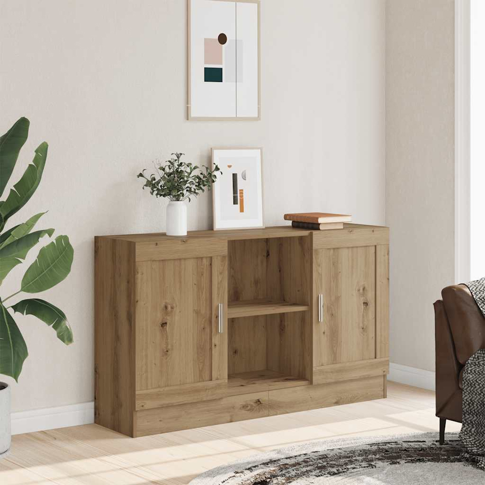 vidaXL 2 Door 2 Shelf Artisan Oak Sideboard Image 3