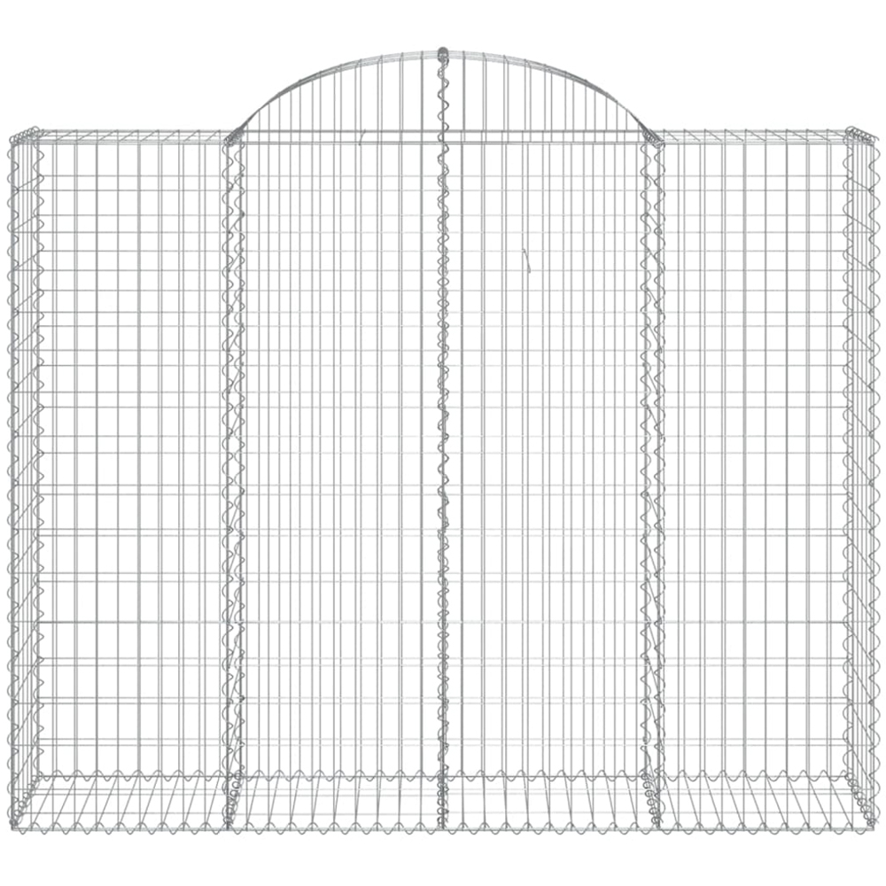 vidaXL Silver Galvanised Iron Arched Gabion Basket 200 x 50 x 160/180cm 7 Pack Image 2