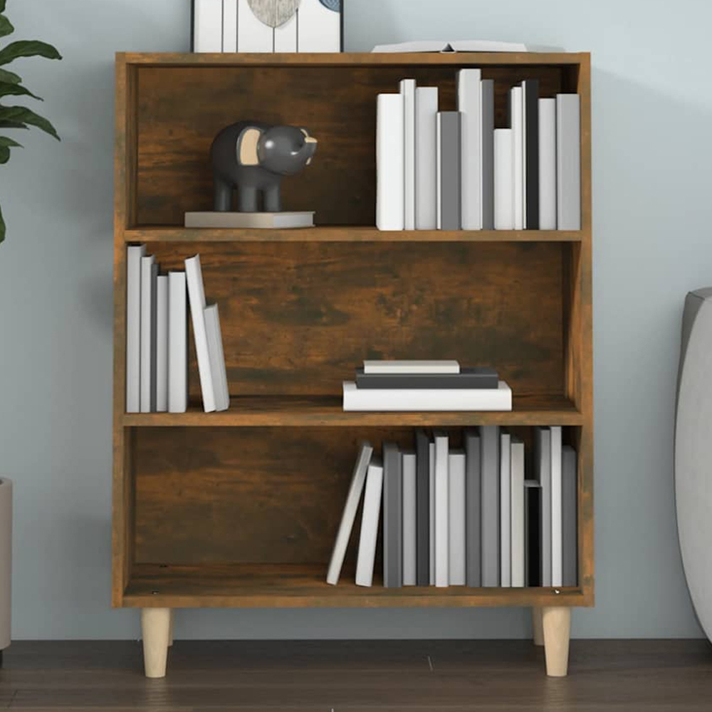 vidaXL 3 Shelf Smoked Oak Sideboard Image 1