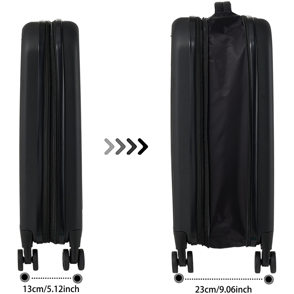 H&O Direct 20 inch Black Expandable Folding Luggage Suitcase Image 5