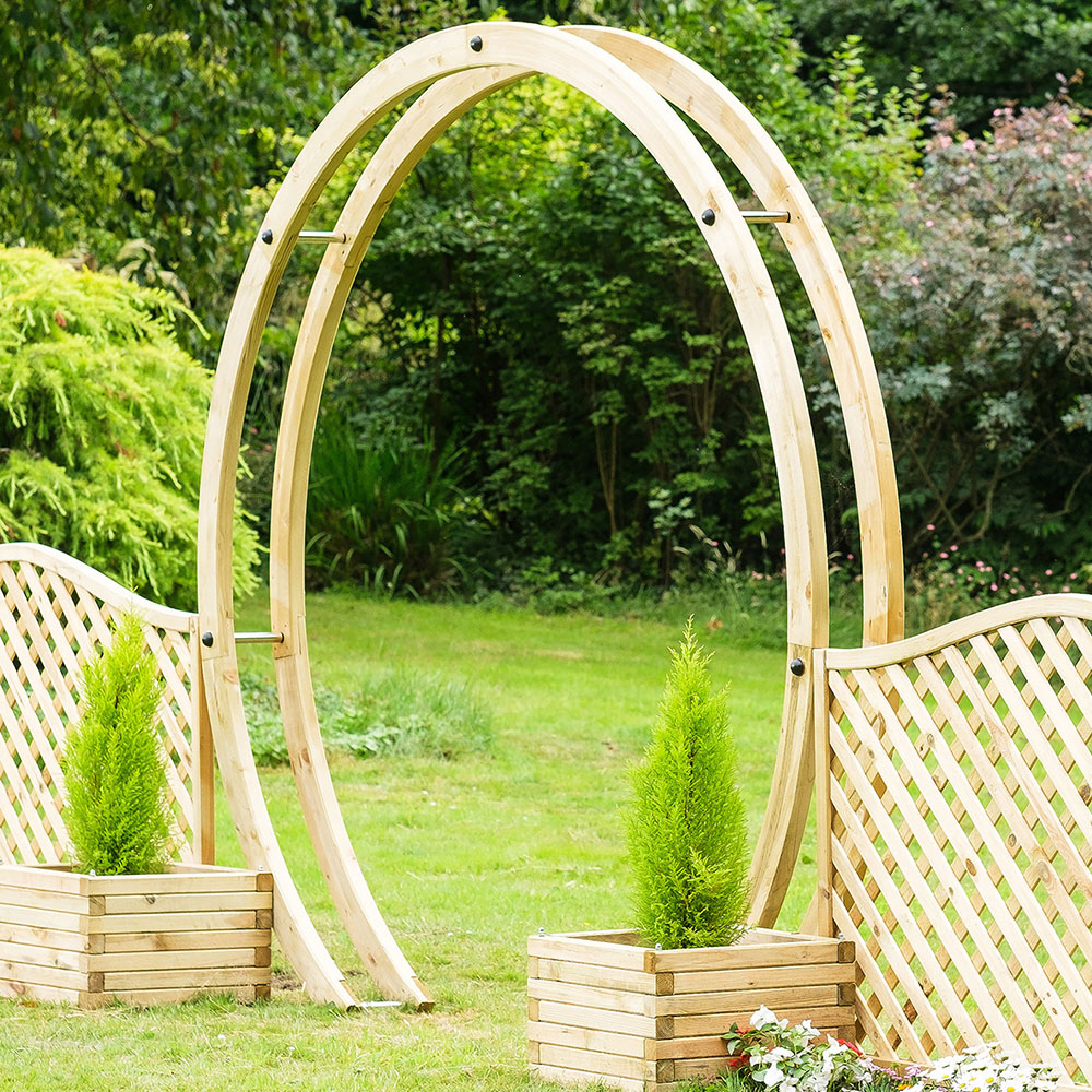 Shire 8 x 8ft Free Standing Flower Circle Arch with Bold Down Bracket Image 1