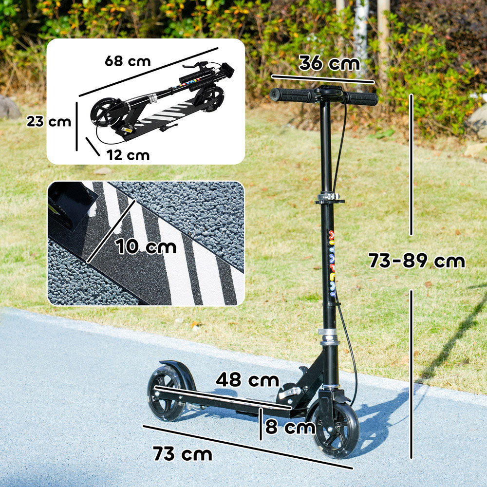 Tommy Toys AIYAPLAY Black Adjustable Handle Folding Kids Kick Scooter Image 9