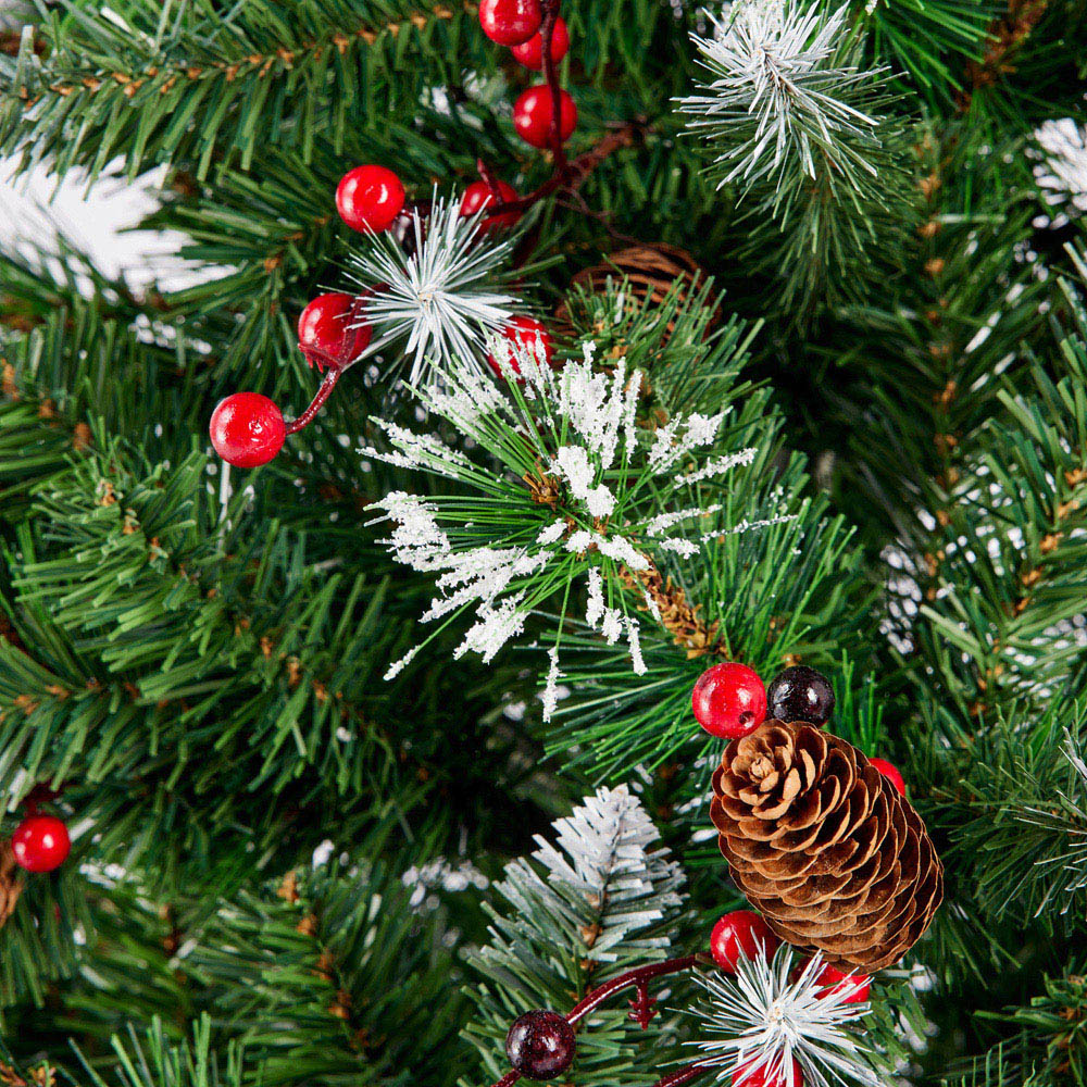 SO Lisbon Pine Artificial Christmas Tree with Berries and Cones 6ft Image 3