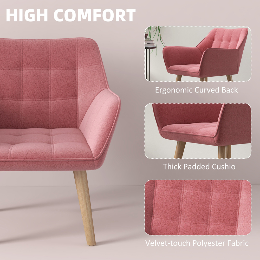 HOMCOM Pink Accent Armchair Image 5