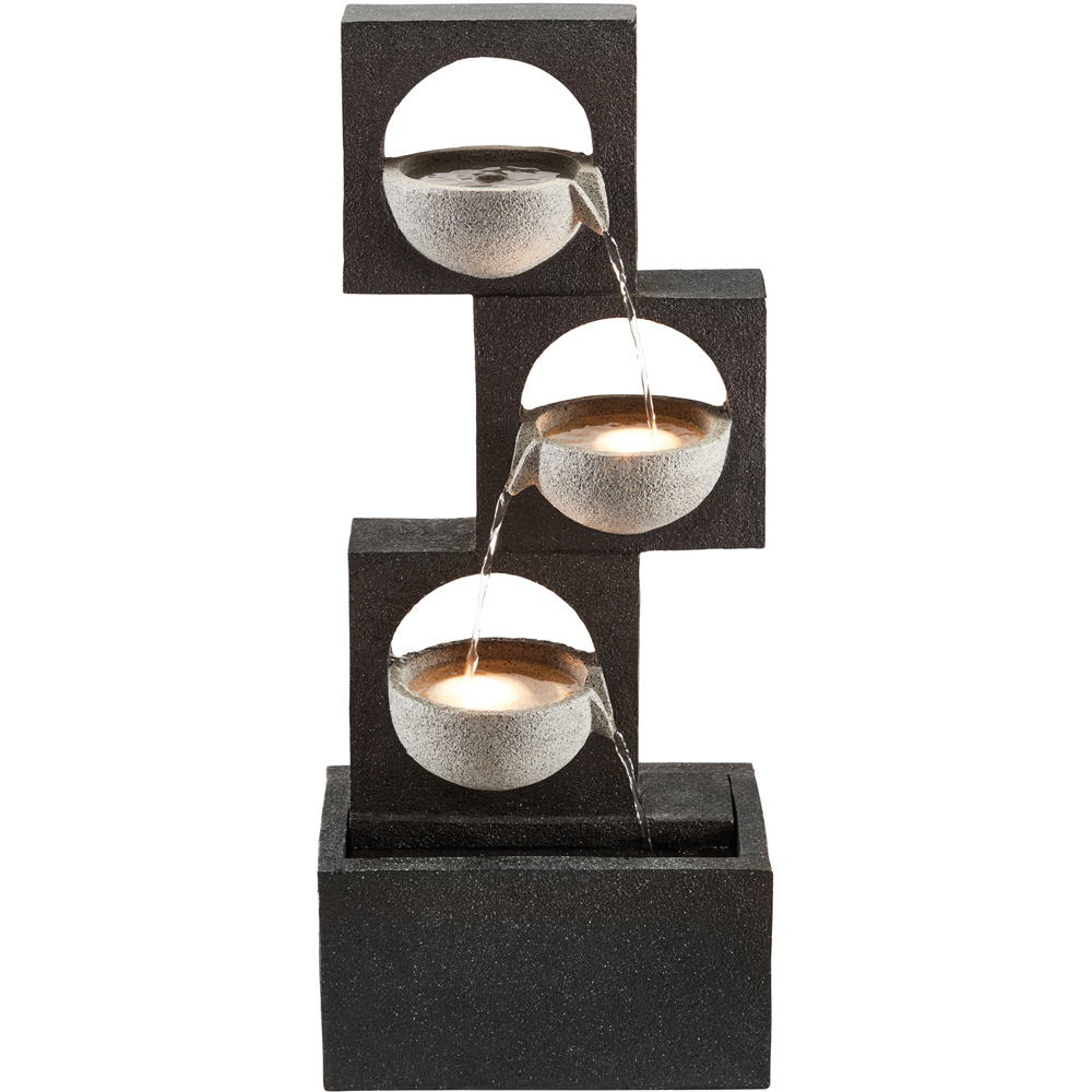 Garden Gear Serenity Modern Granite Cascading Bowls Water Feature Image 3