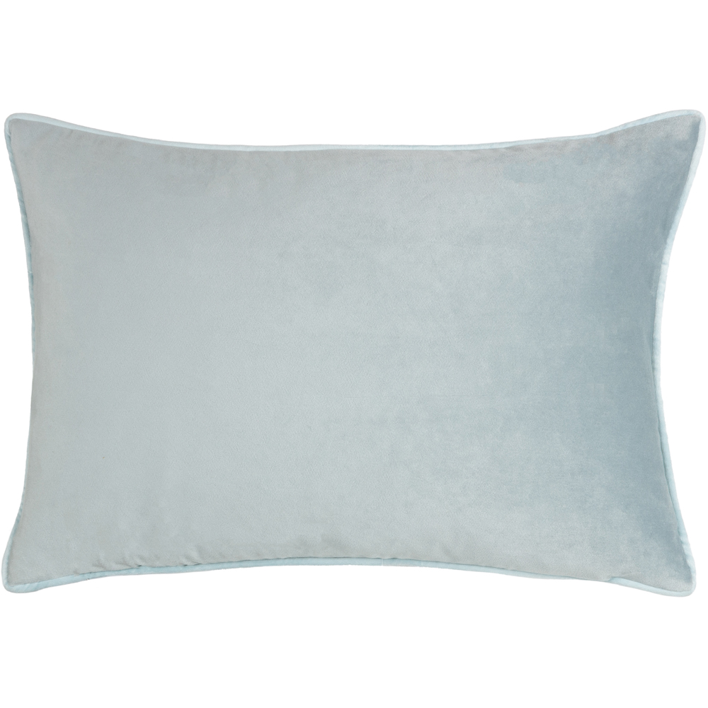 Furn Arcticus Blue Noel Embroidered Piped Velvet Reversible Cushion 30 x 50cm Image 3