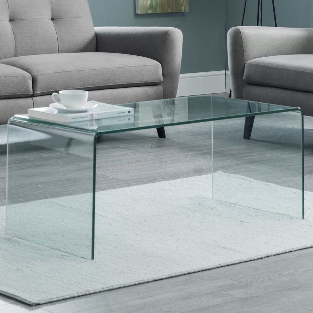 Julian Bowen Amalfi Bent Glass Coffee Table Image 1