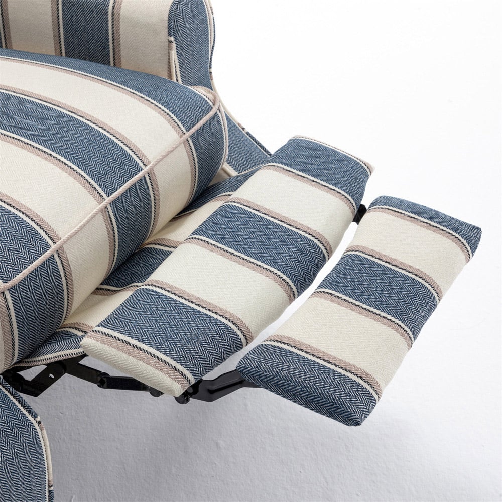 Furniture One Blue Wingback Pushback Recliner Armchair Image 4
