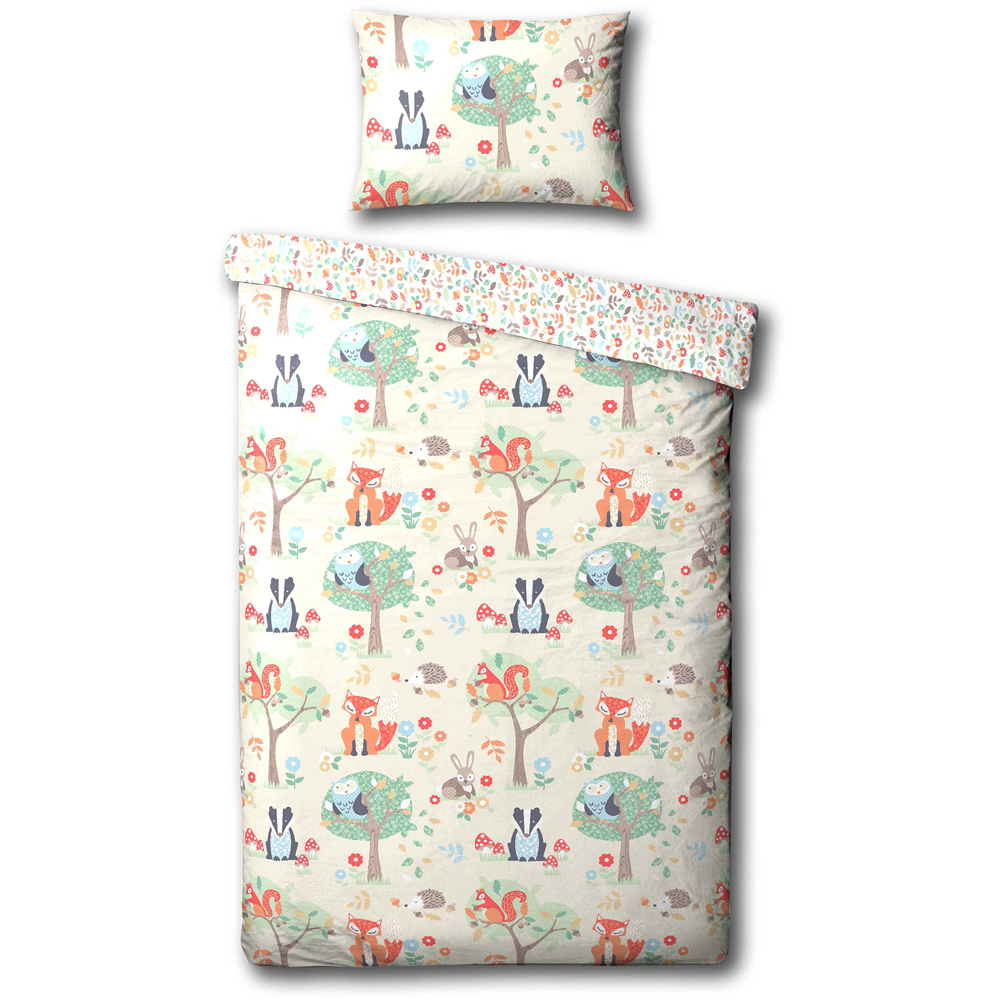 little furn. Woodland Single Cream Kids Duvet Cover Set Image 2