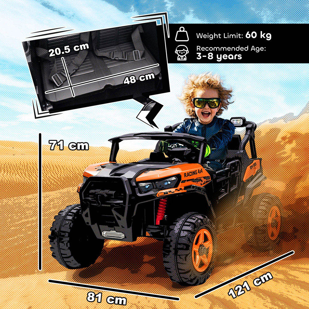 Tommy Toys 2 Seater Kids Orange Ride On Electric Truck with Remote 24V Image 9