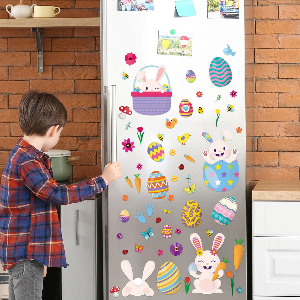 Walplus Happy Bunny Easter Window Cling Sticker Set 150 Piece Image 3