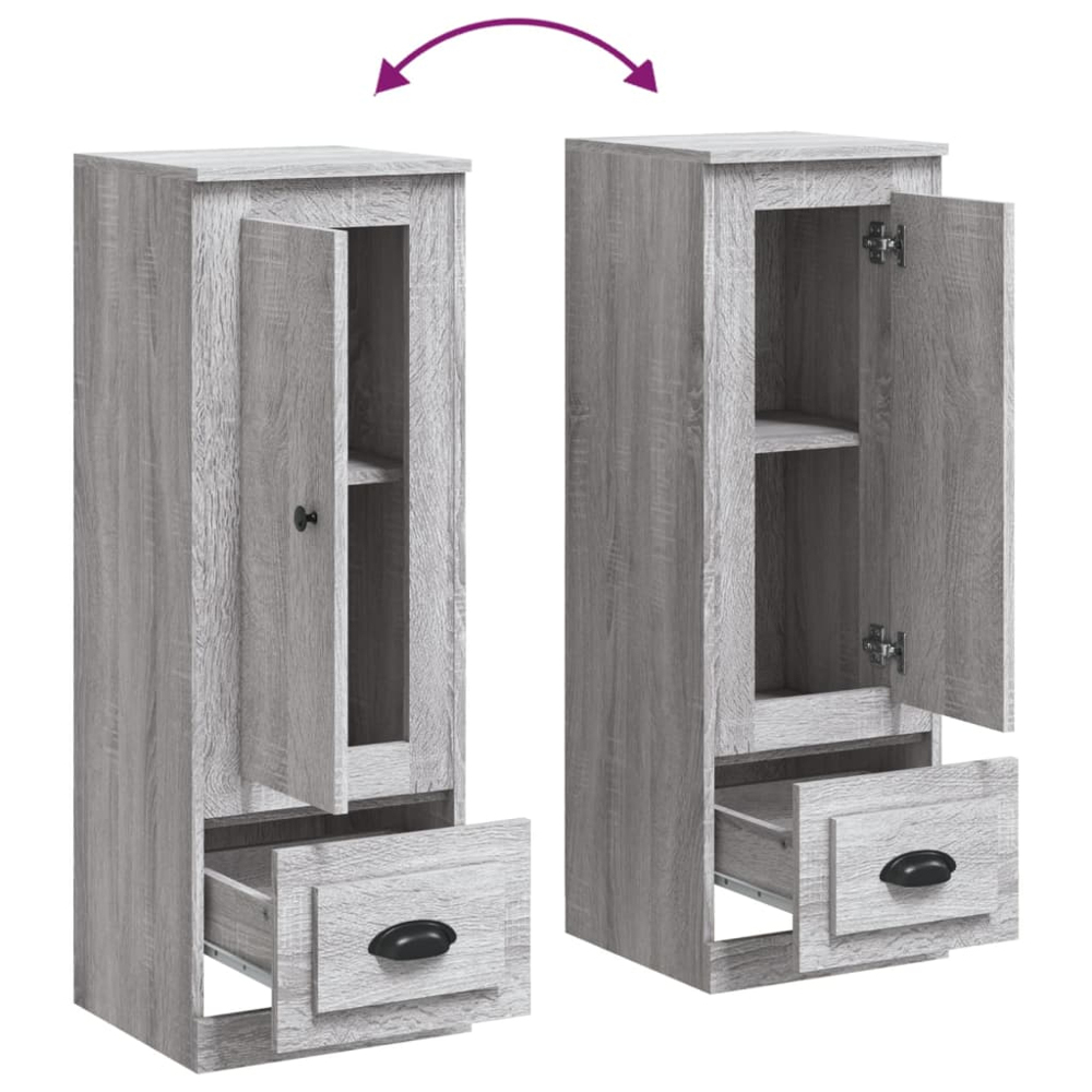 vidaXL Single Door Single Drawer Grey Sonoma Highboard Image 8