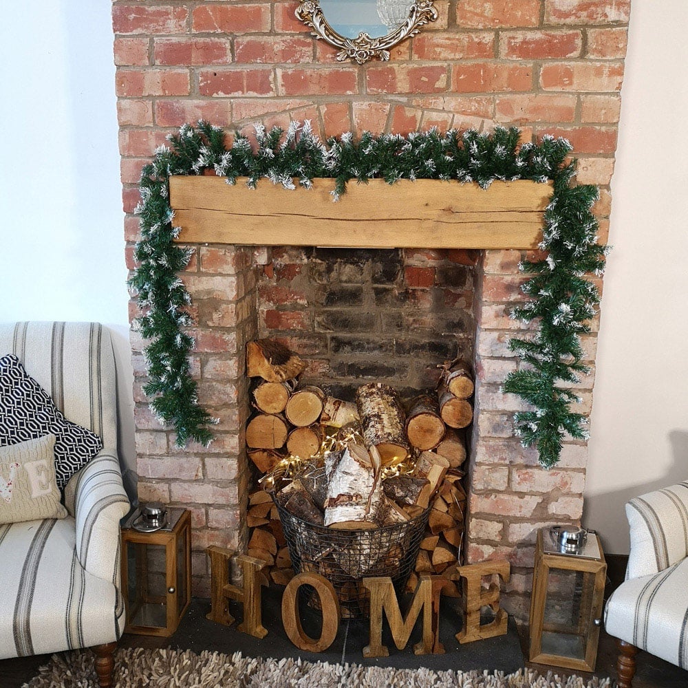 Premier Snow Tipped Christmas Garland Green 270cm Image 2