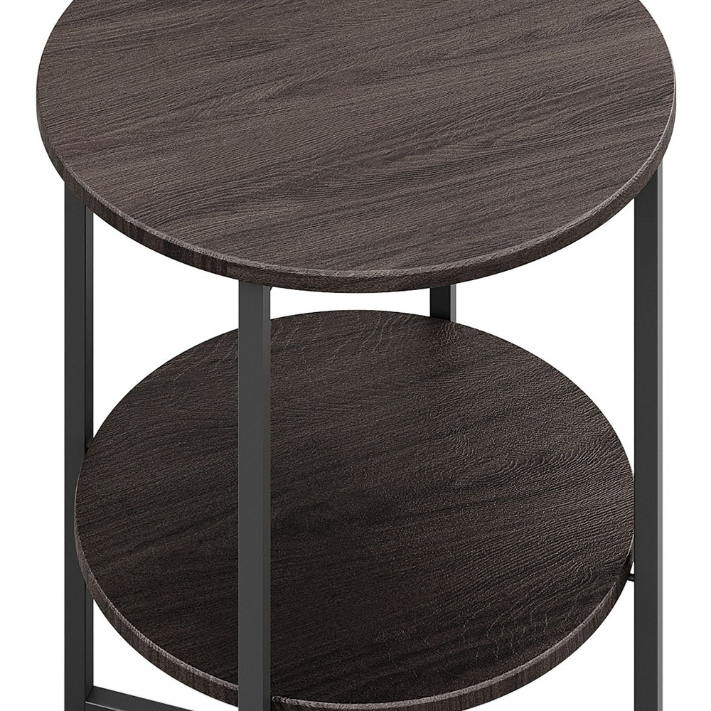 Living and Home 2 Tier Brown Round Coffee Table Image 4