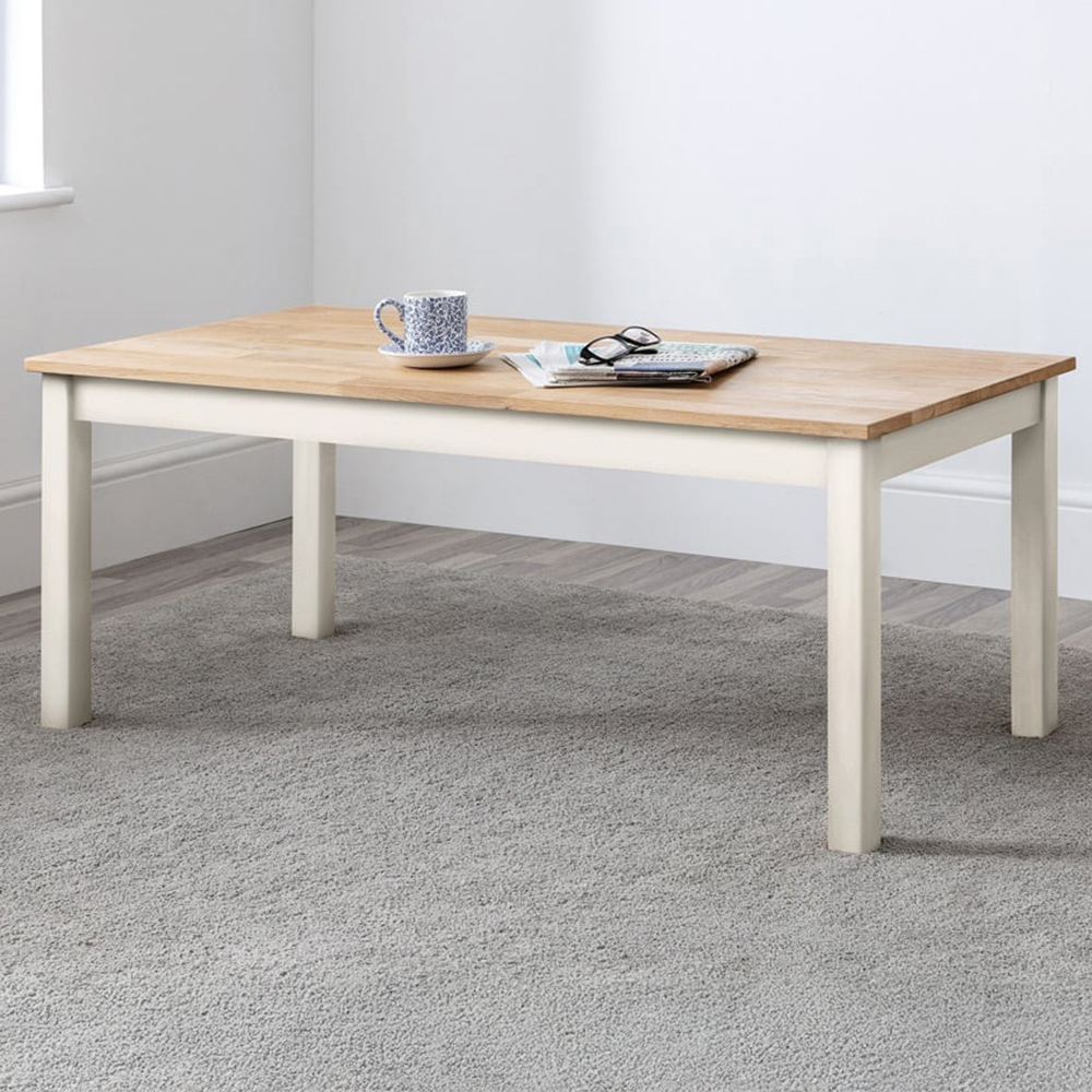 Julian Bowen Coxmoor Ivory and Oak Coffee Table Image 1