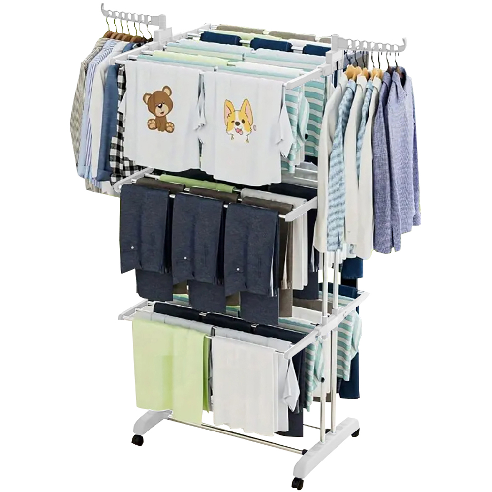 Neo 4 Tier White Folding Clothes Horse Drying Rack Image 3