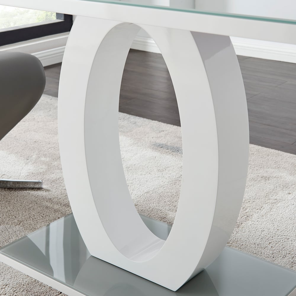 Furniturebox Lucia Valera 4 Seater Dining Set Grey Gloss Black and Chrome Image 6