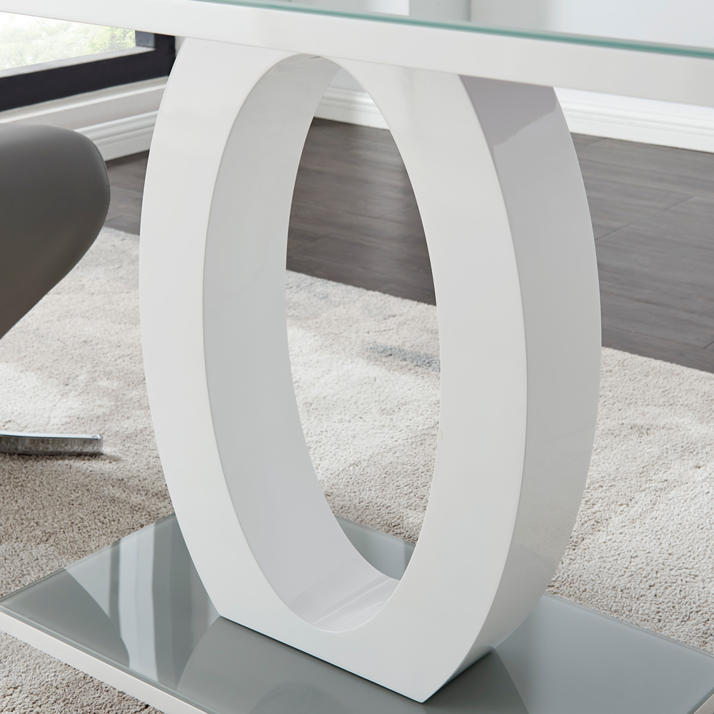 Furniturebox Lucia Valera 4 Seater Dining Set Grey Gloss and Black Image 6