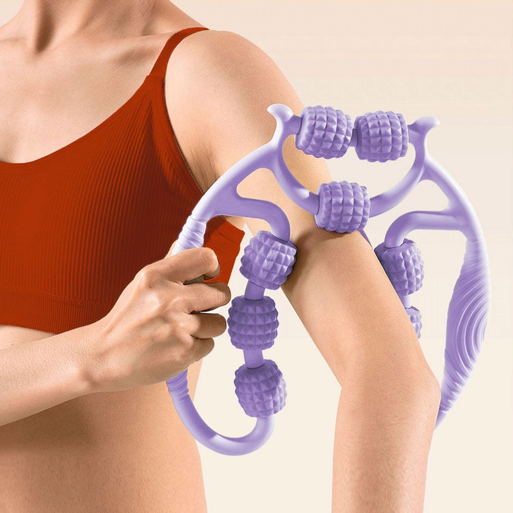 Home & Outdoor Direct Purple 9 Wheel Leg Muscle Roller Massager Image 2