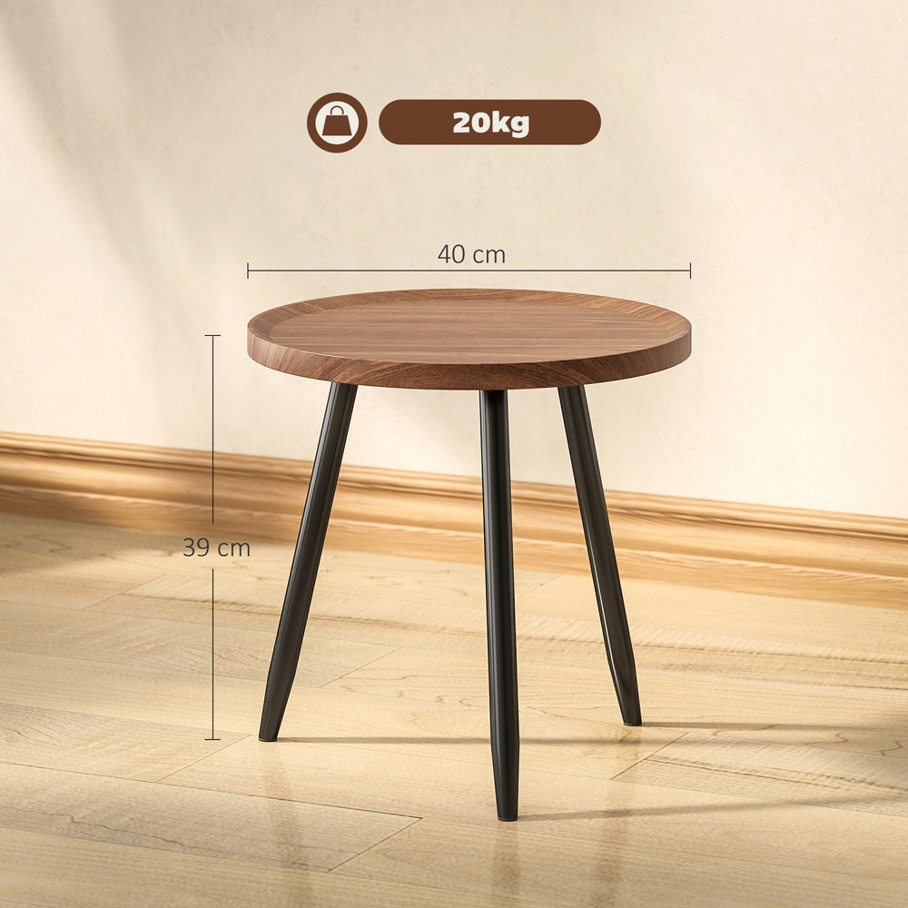 HOMCOM Chestnut Wood Effect Side Table Image 9