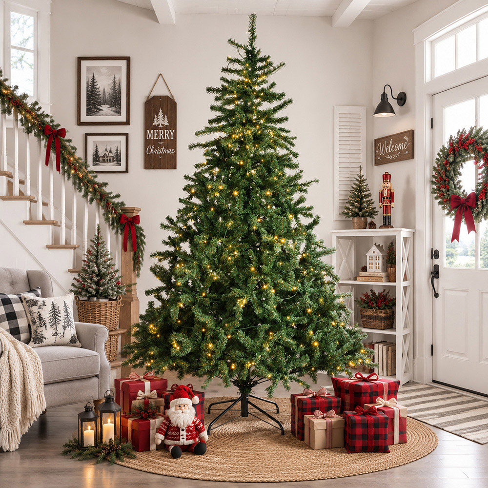 Abrihome 500 Warm White LED Pre-Lit Multi-Function Artificial Christmas Tree with 1512 Tips 8ft Image 3