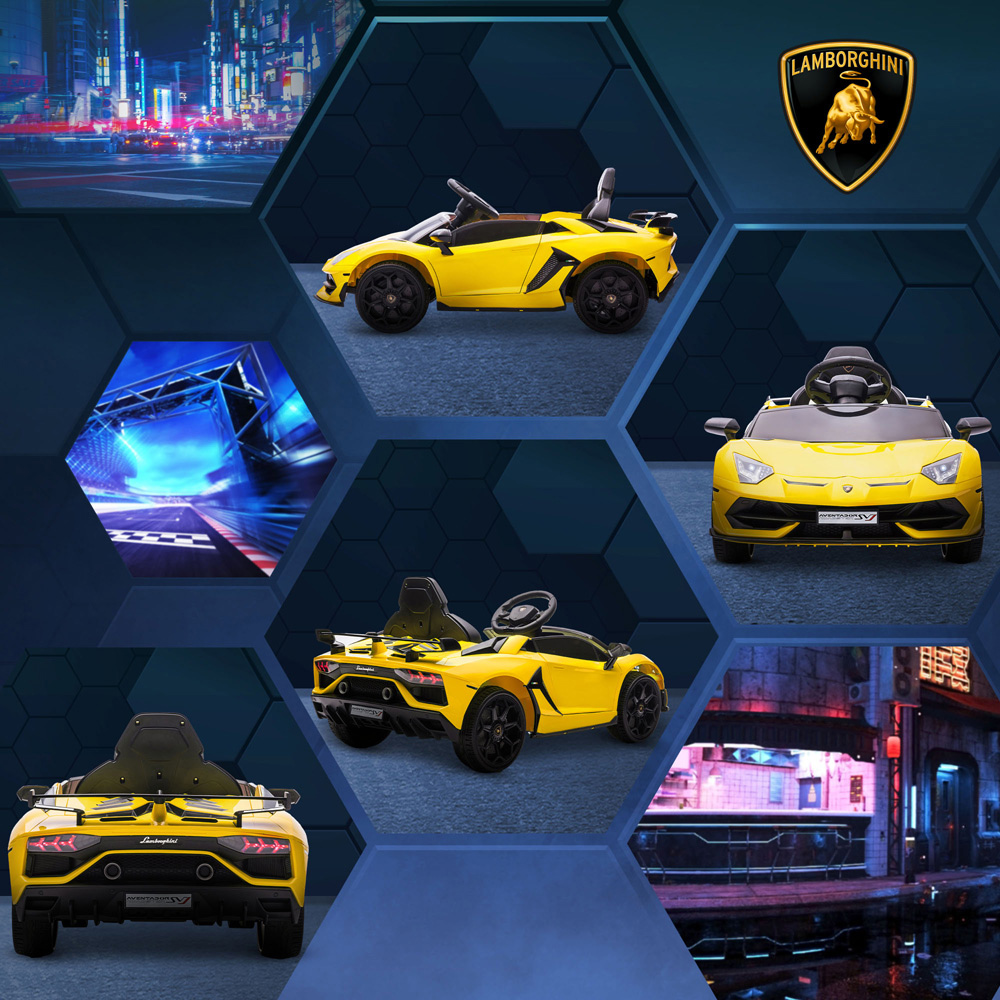 Tommy Toys Yelllow Licensed Lamborghini Aventador Kids Electric Ride On Car Image 3