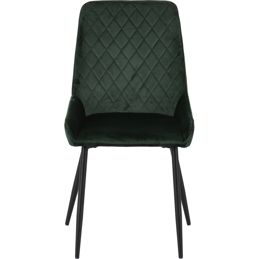 Seconique Avery Set of 2 Emerald Green Velvet Dining Chair Image 2