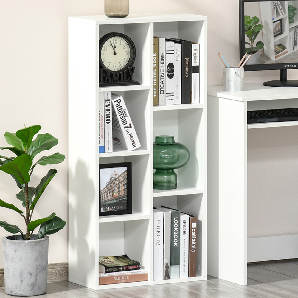 Portland 7 Shelf White Bookcase Image 1