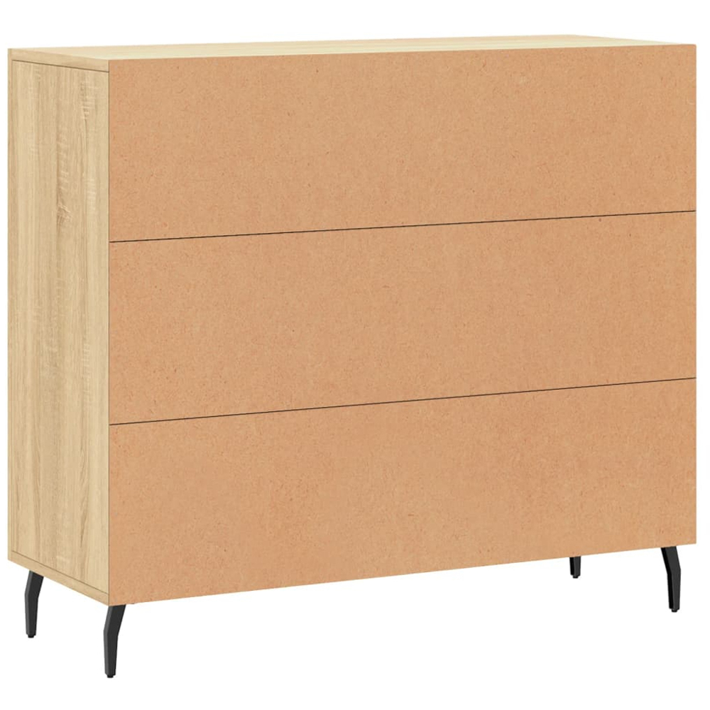 vidaXL 3 Door Sonoma Oak Sideboard with Metal Legs Image 8