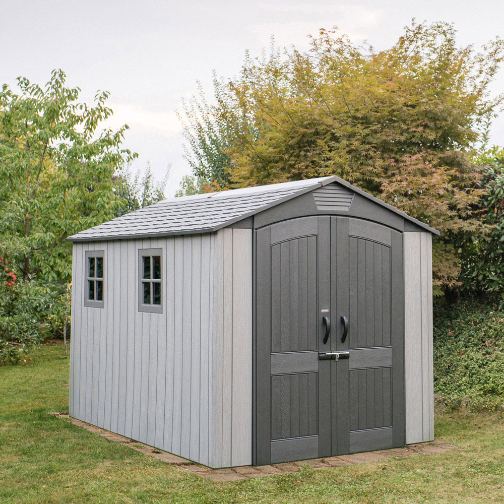 Lifetime Products 7 x 12ft Grey Outdoor Storage Shed Image 2