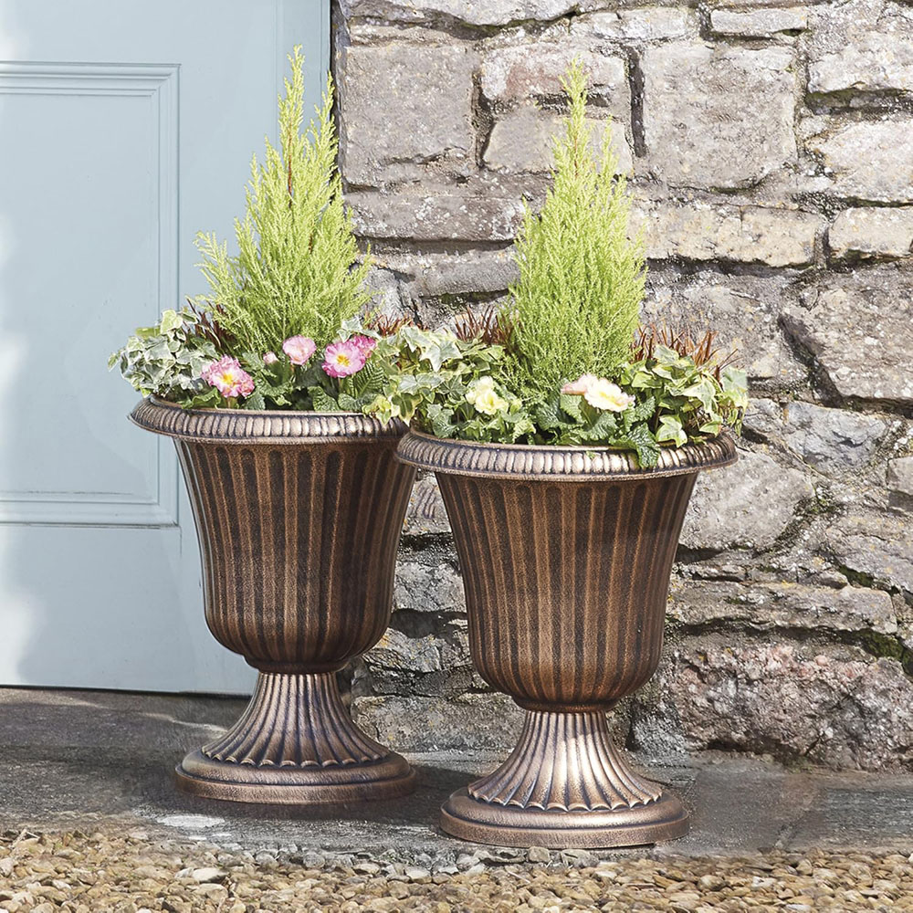 Garden Gear Bronze Urn Planter 2 Pack Image 2