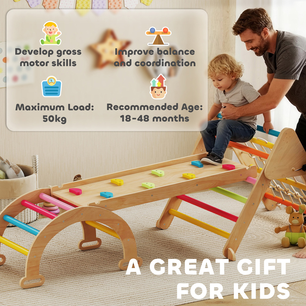 Tommy Toys AIYAPLAY 8-in-1 Toddler Multicolour Climbing Frame with Slide and Ramp Image 4