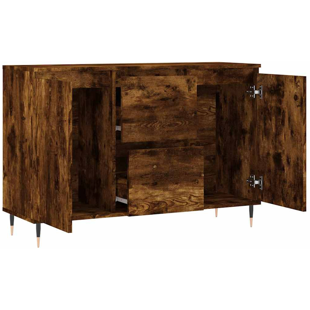 vidaXL 2 Door 2 Drawer Smoked Oak Wide Sideboard Image 6