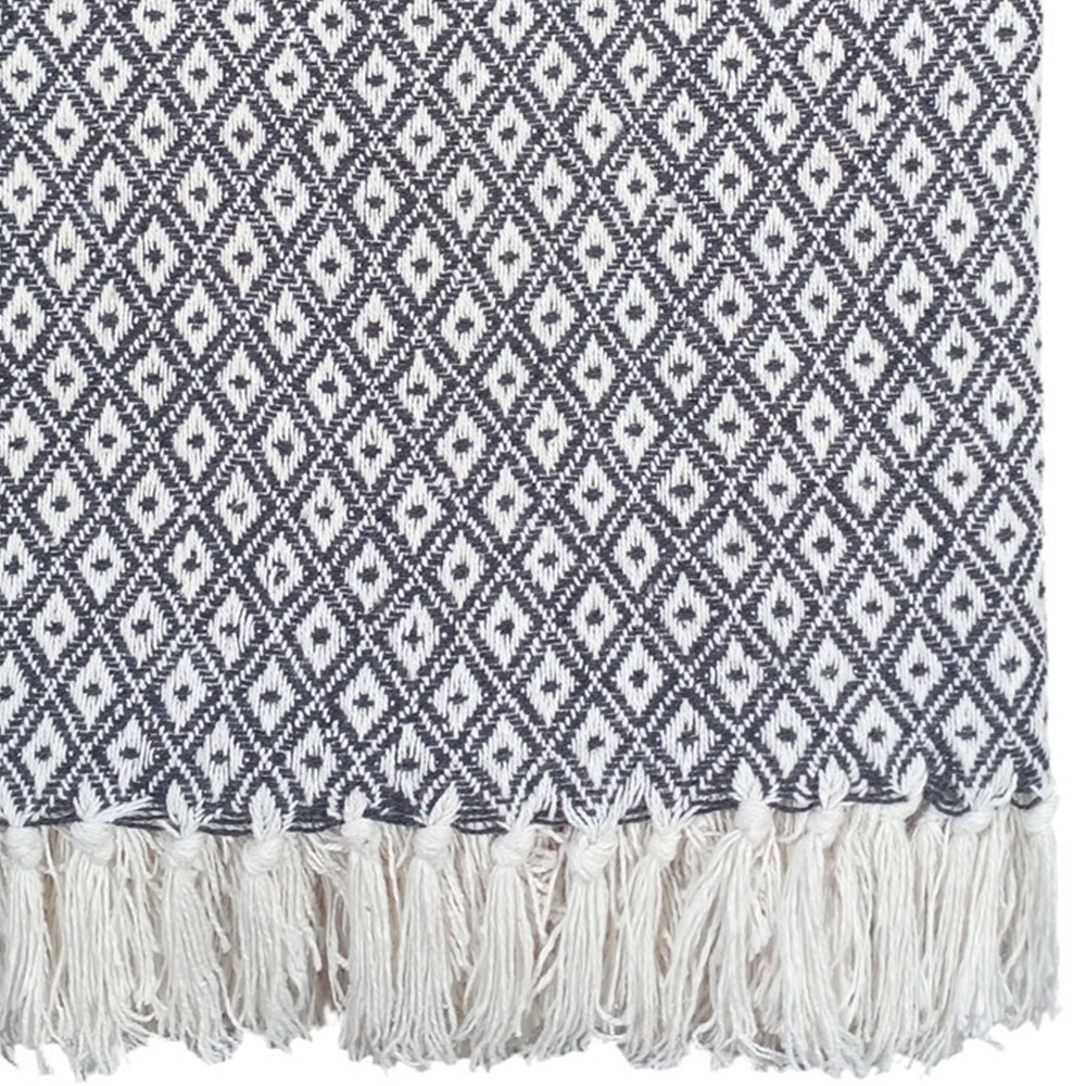 Rapport Home Grey Eden Recycled Cotton Geometric Throw 254 x 254cm Image 3
