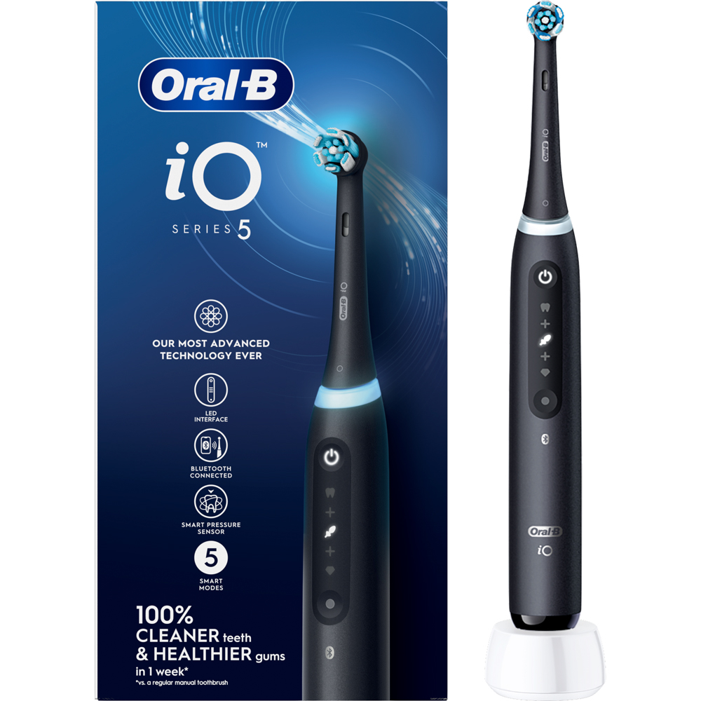 Oral-B iO5 Series Matt Black Smart Pressure Sensor Rechargeable Electric Toothbrush Image 2