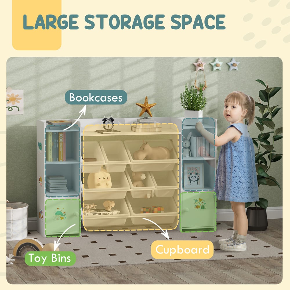 AIYAPLAY 8 Bin White Kids Toy Storage Organiser Image 7