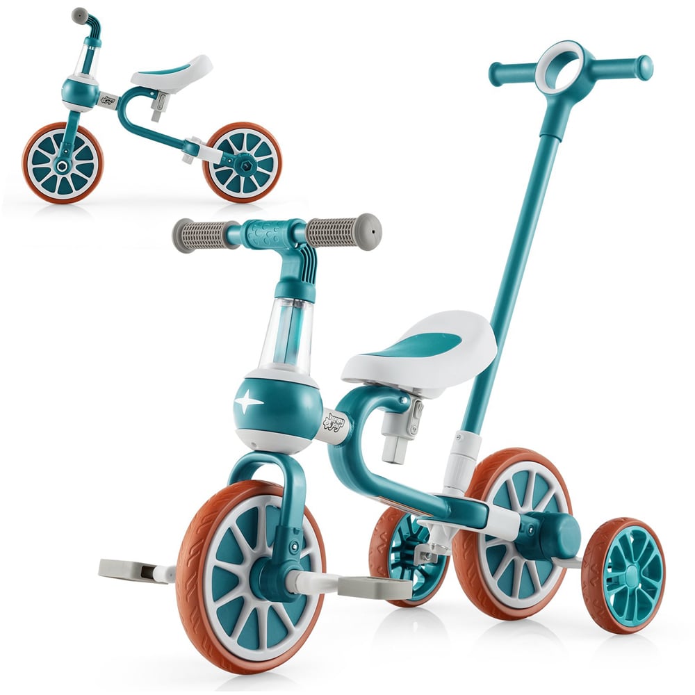 Costway 4-in-1 Kids Green Multifunctional Training Balance Trike Image 3