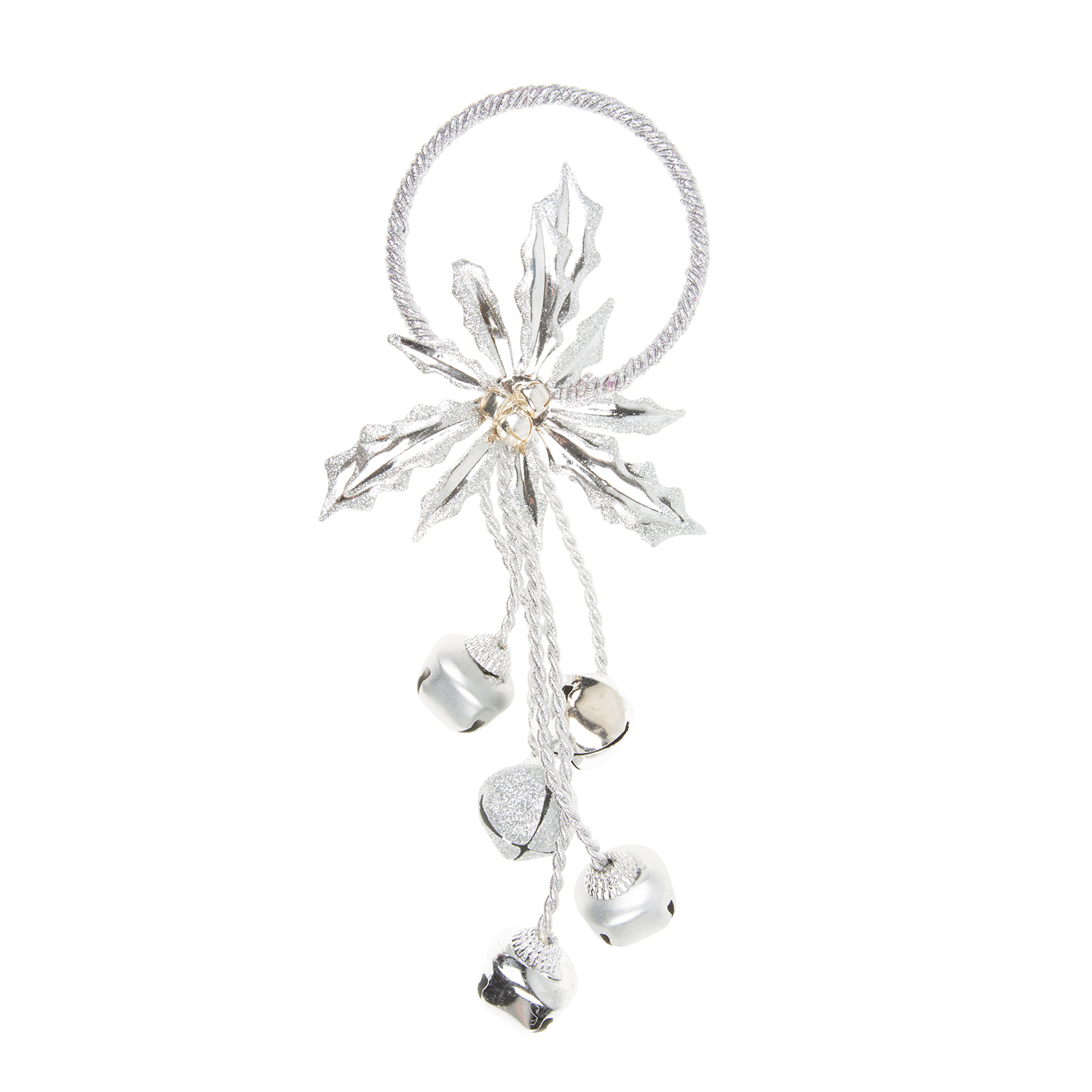 Frosted Fairytale Silver Bell Door Hanging Decoration Image