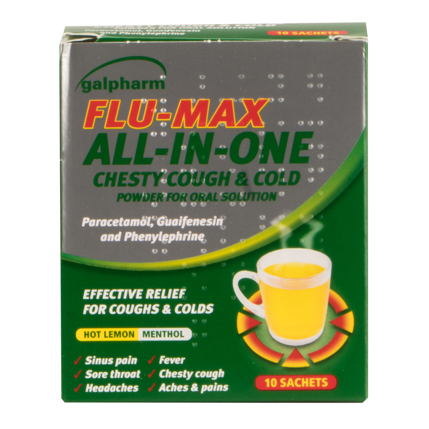 Galpharm Max All in One Chesty Cough and Cold Sachets 10 Pack Image