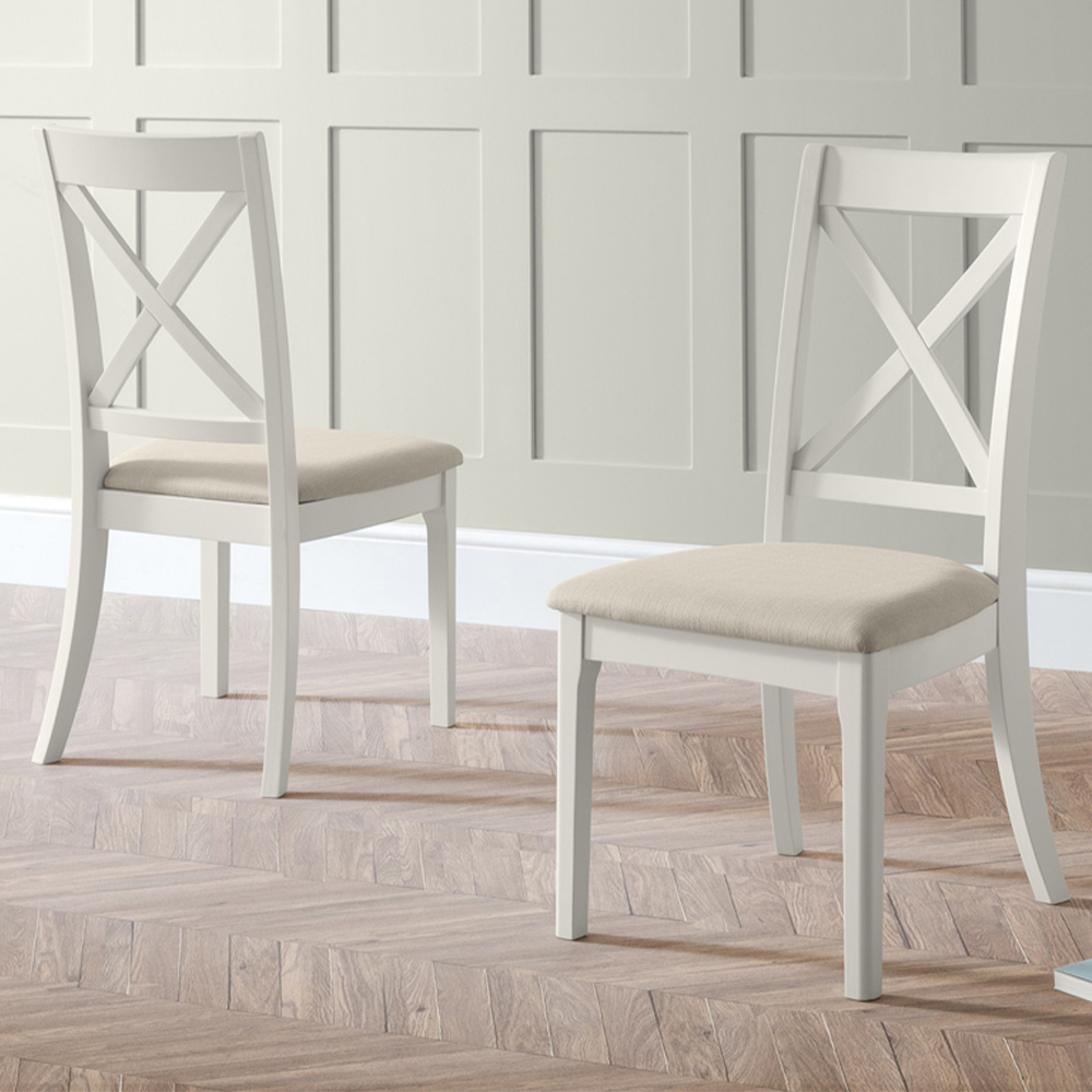 Julian Bowen Provence Set of 2 Ivory and Grey Dining Chair Image 1