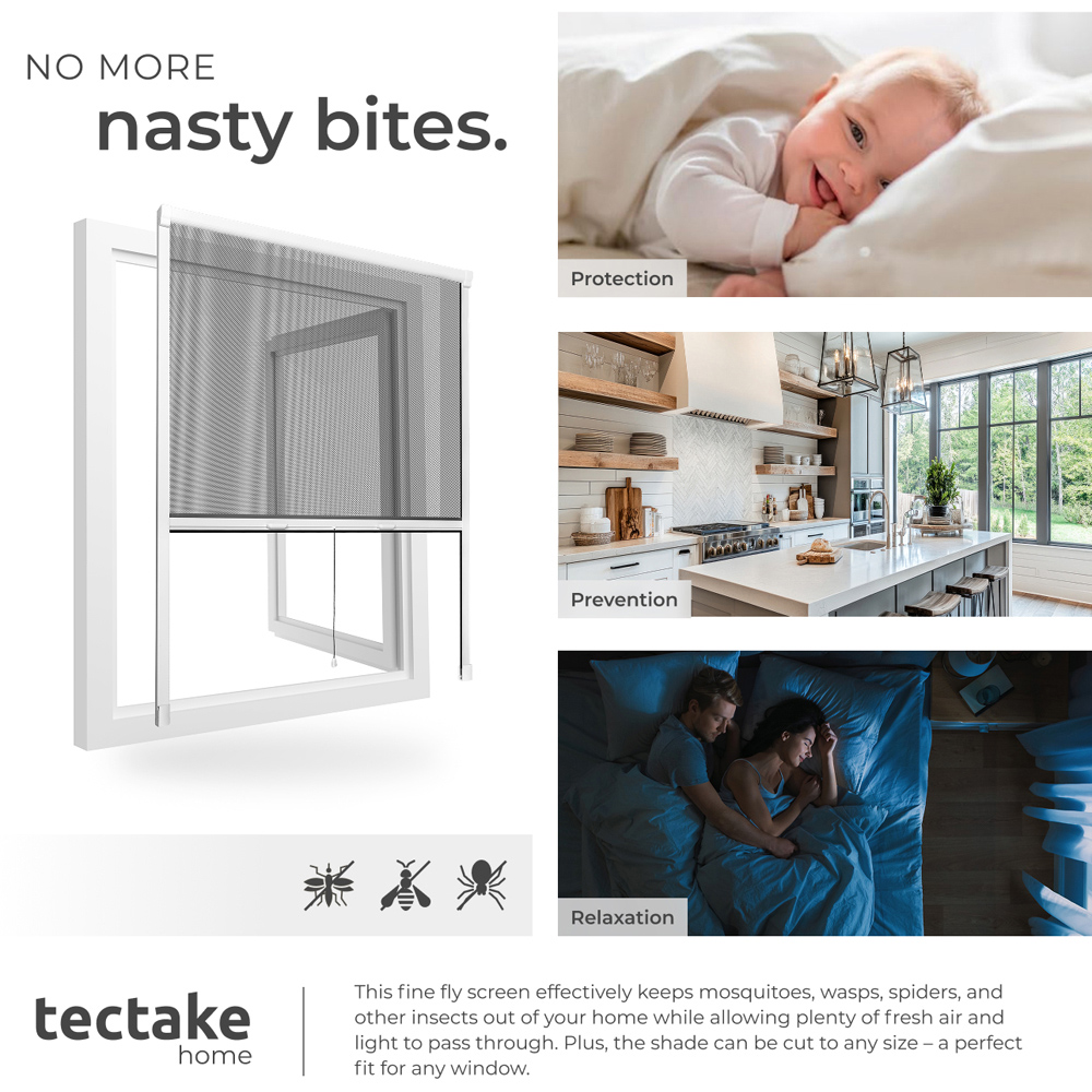 tectake Fly Screen Roller Blind 160 x 110cm Image 7