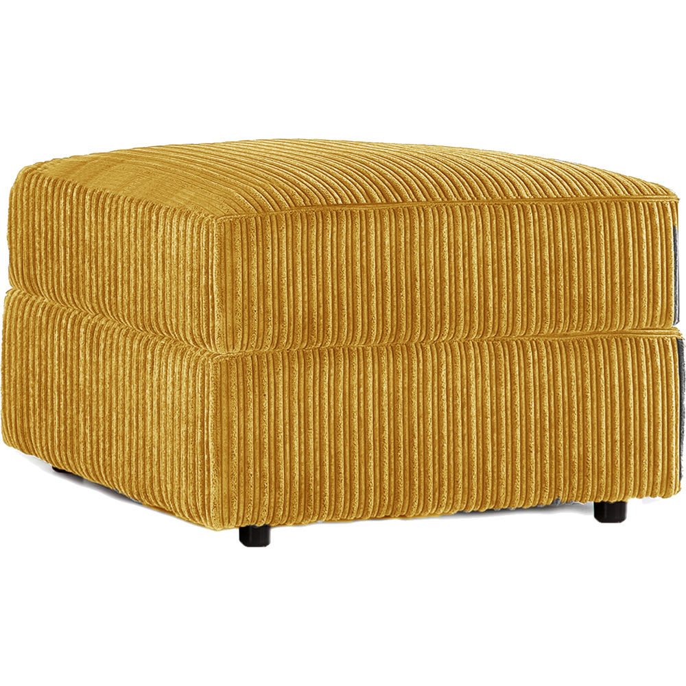 Luxor Mustard Jumbo Cord Footstool Image 2
