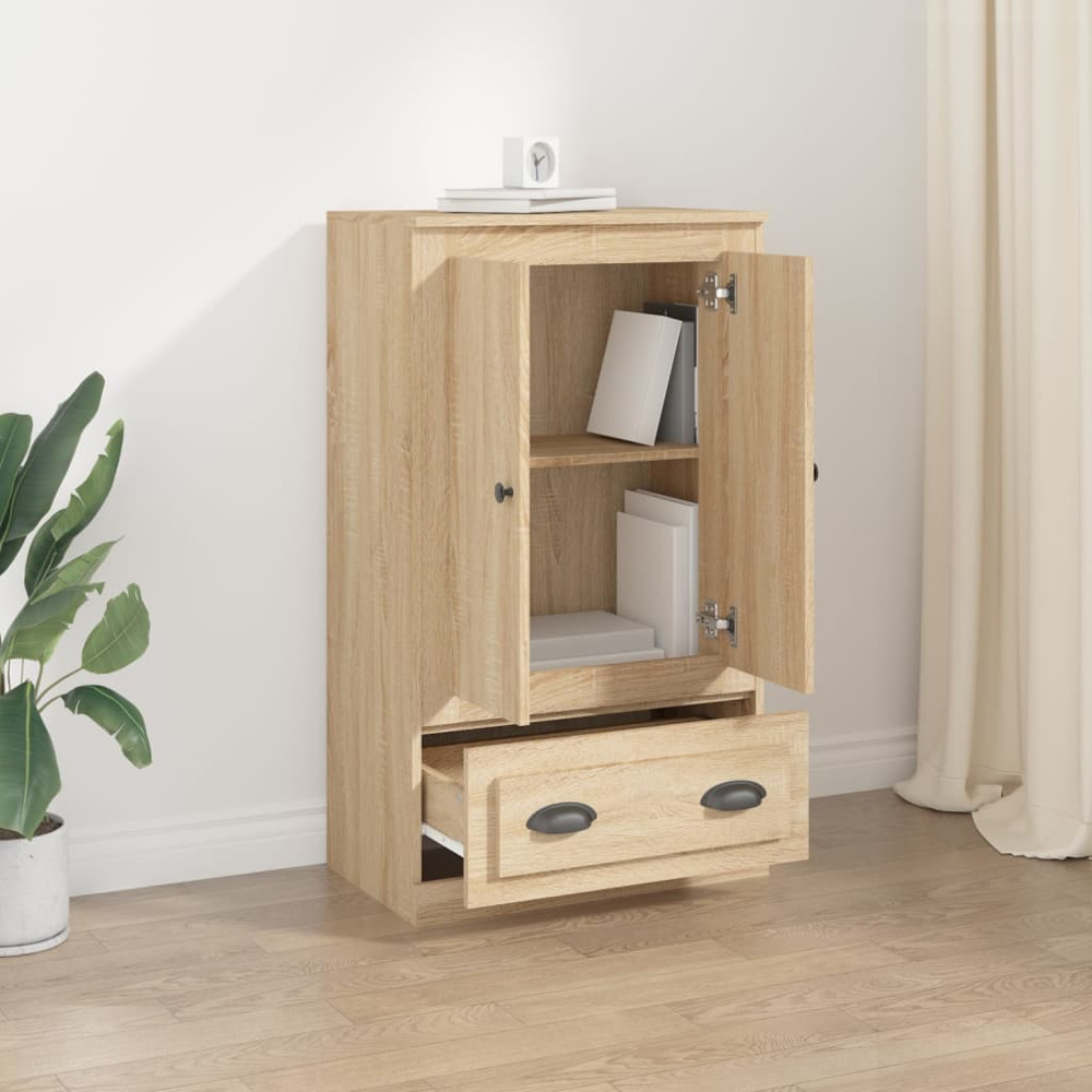 vidaXL 2 Door Single Drawer Sonoma Oak Highboard Image 8